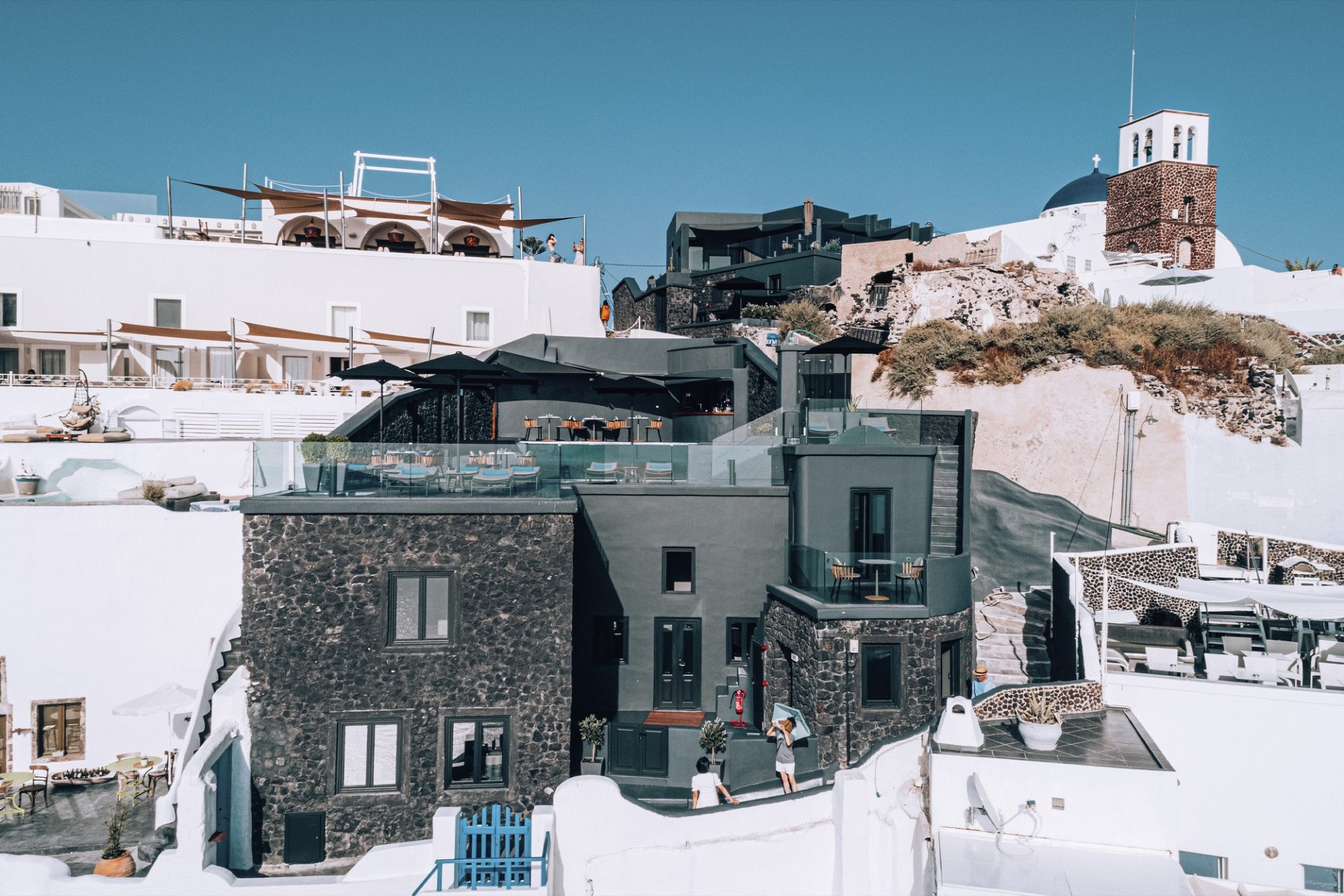 cliffside hotel in santorini greece