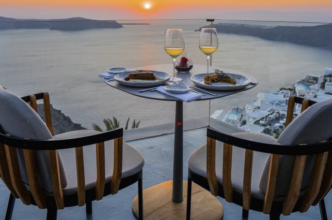 Santorini sunset dinner